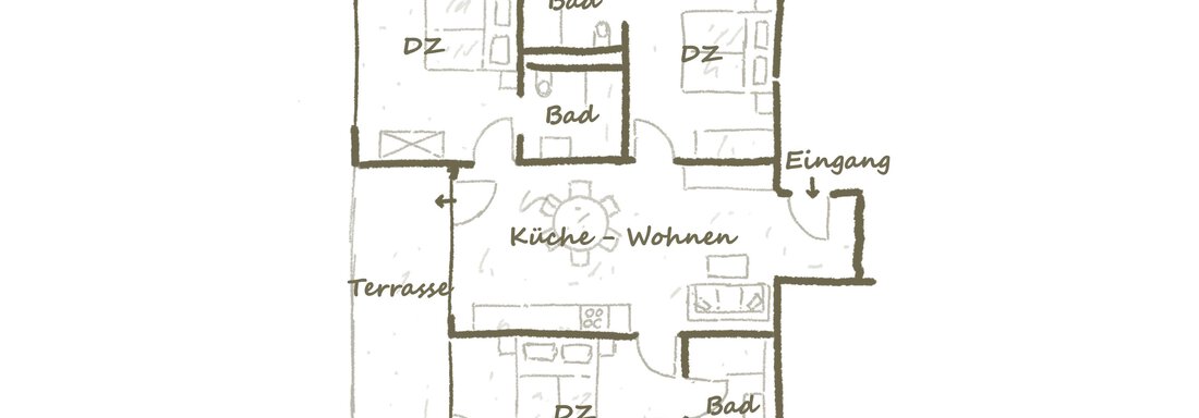 Skizze Appartement Süd - Anraitl Appartements Sölden - Sölden