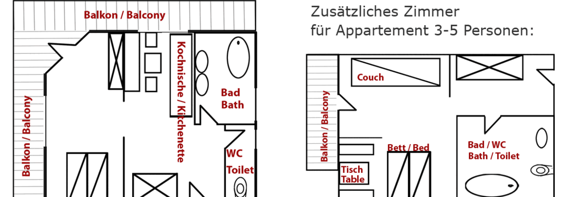 Skizze 3-5 Personen Appartement - Apart Tyrolis - Sölden