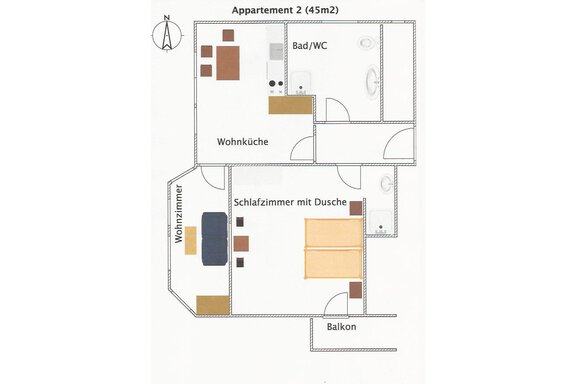 Plan Appartement 2 - Appartement Rauch - Sölden