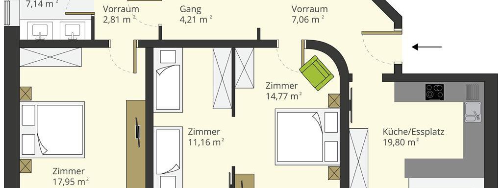 Beispielskizze App 21 - Appartementhaus Sieglinde - Sölden