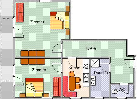 Grundriss App. 3 - 5 Personen - Appt. Skorpion - Sölden