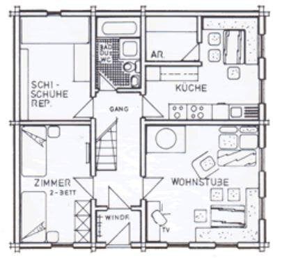 Skizze EG - Ferienhaus Karlingerhof - Sölden