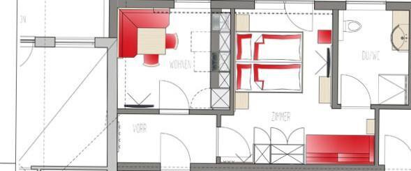 Skizze Appartement  - Garni Jaqueline - Sölden