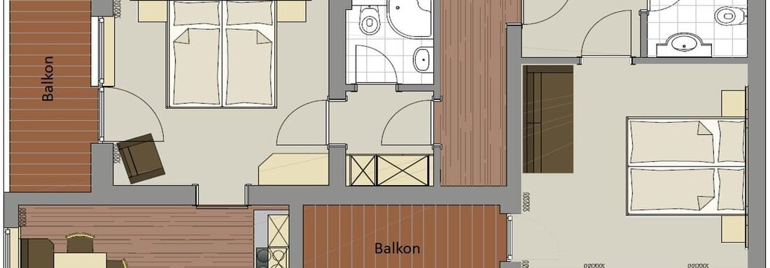 Grundriss App. Alpinblick 4 Personen - Haus Fridolin - Sölden