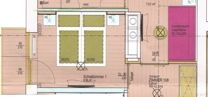 Beispielskizze Schlafzimmer mit Wohnbereich - Haus Heiners - Sölden