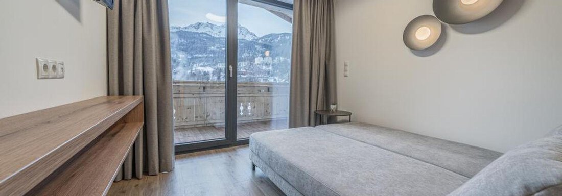 Wohnraum Enzian mit Schlafsofa - Pension Miramonte - Sölden