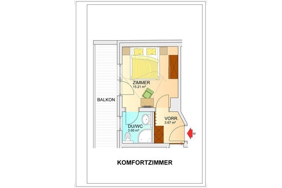 Skizze Doppelzimmer "Komfort" - Top Apart Daniela - Sölden