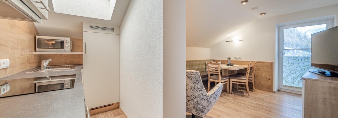 Appartement Küchenzeile_Wohnraum - Garni Ötztal - Zwieselstein