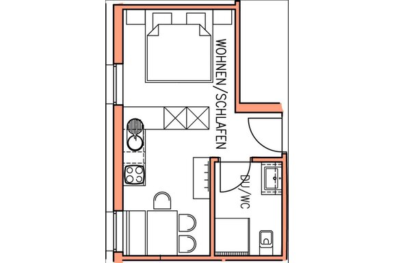 Studioattappartement Skizze - Hochstatt Appartements - Zwieselstein